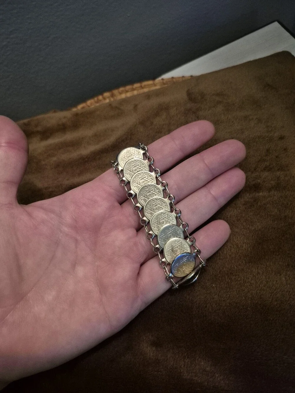 Silver-Tone Jewish Coin Link Bracelet - Women's Jewelry
